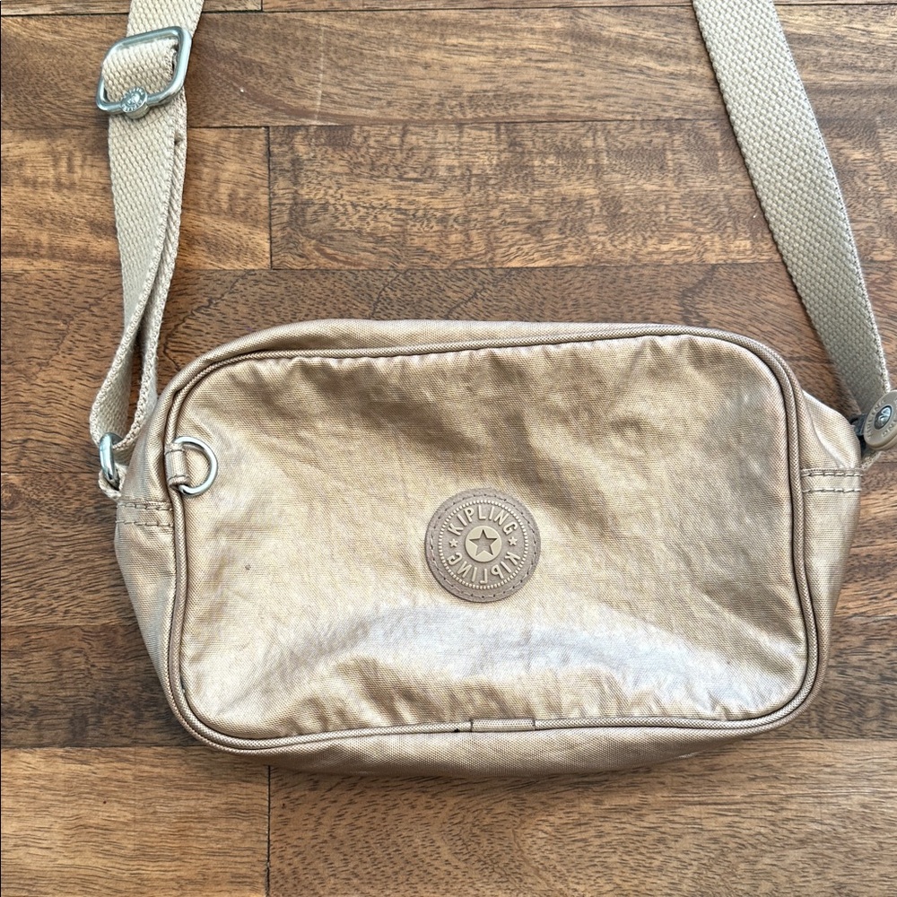 Kipling Metallic Gold Crossbody Bag